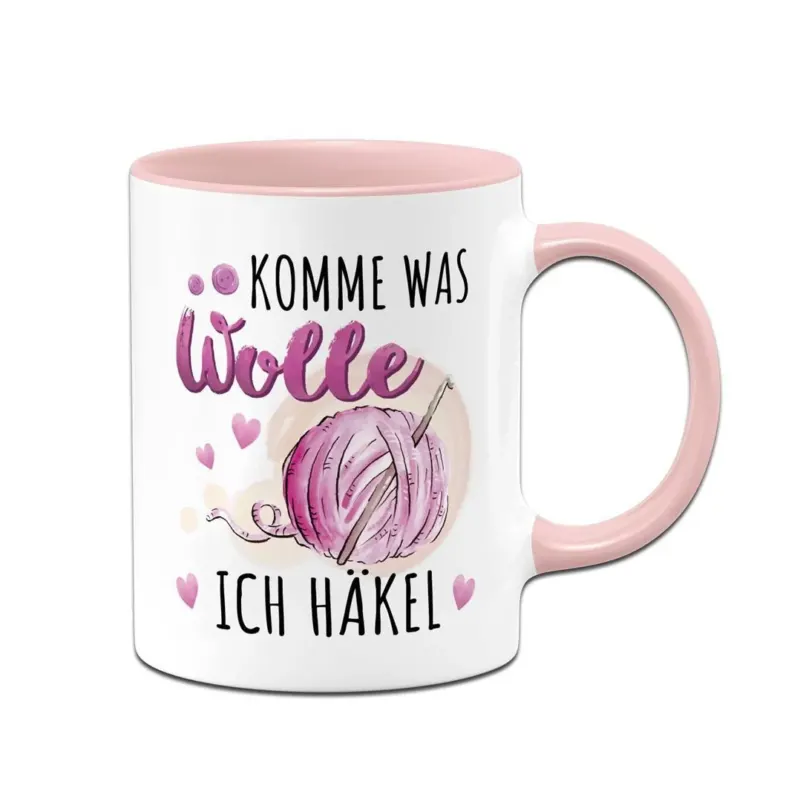 Bild: Tasse - Komme was Wolle, ich häkel.