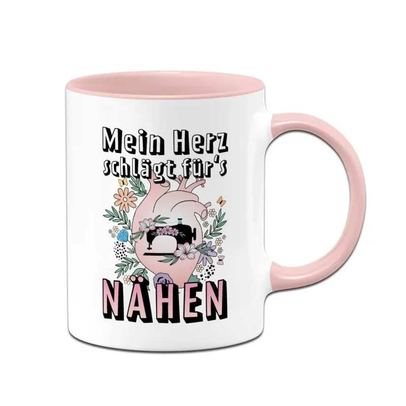 Bild: Tasse - Mein Herz schlägt für's Nähen.