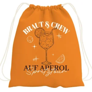 Bild: Turnbeutel - Braut & Crew auf Aperol Spritztour.