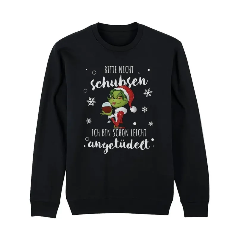 Bild: Weihnachtspullover - Miss Grinch - Bitte nicht schubsen, ich bin schon leicht angetüdelt..