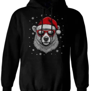 Bild: Hoodie - Cooler Weihnachtsmann-Eisbär.