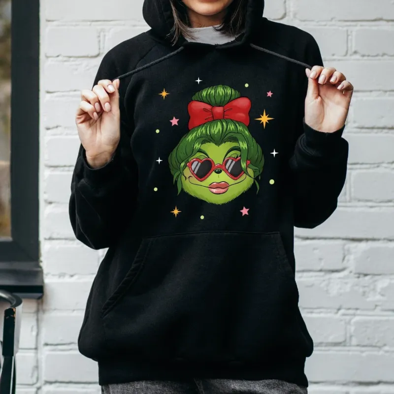 Bild: Hoodie - Coole Miss Weihnachtsmuffel (Gesicht-Damen).