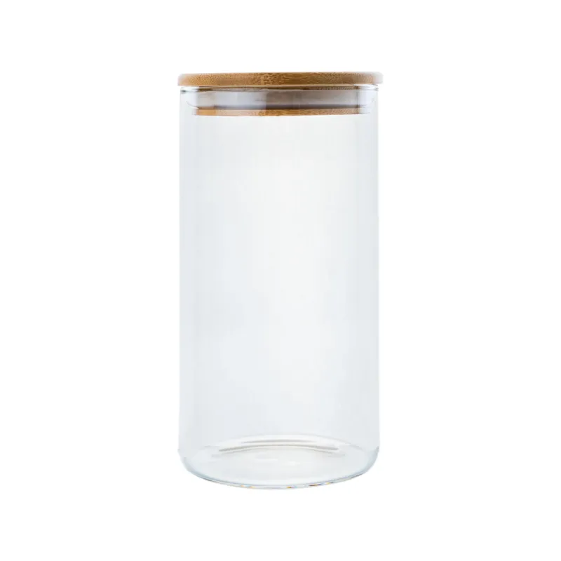 Borosilikatglas - Vorratsglas 1100 ml mit Bambusdeckel