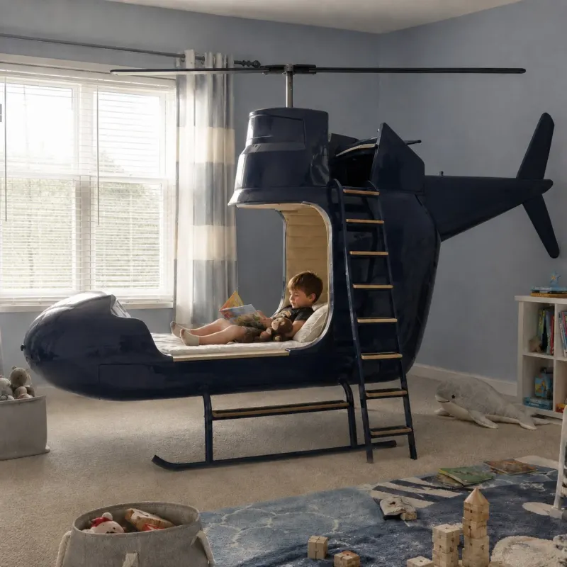 Sky Captain Helicopter Adventure Kids Bed