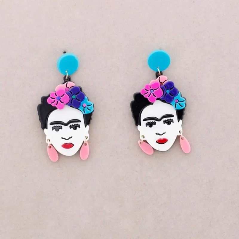 Damen Ohrringe 'Frida' blau/pink