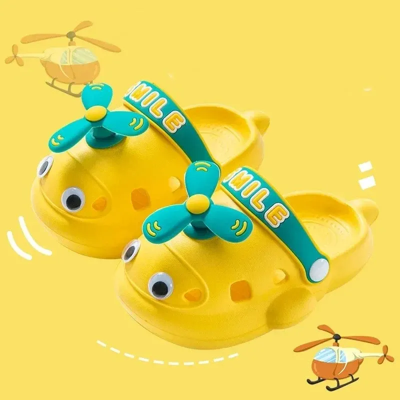 Cute Helicopter Kids Soft Slippers - Image 0