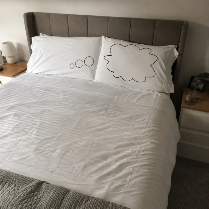 Pillow Talk Thought Bubble Couple Bed Pillow Covers