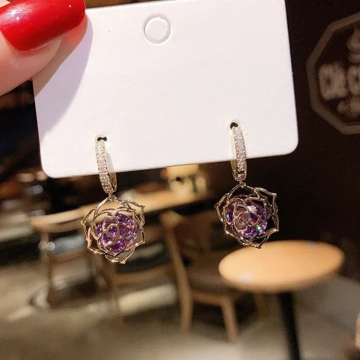 Classy Modern City Rose Zircon Earring - Image 0