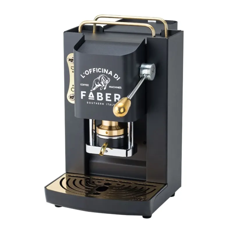 Faber Pro Deluxe - Elegante ESE Kaffeepadmaschine in Schwarz-Gold