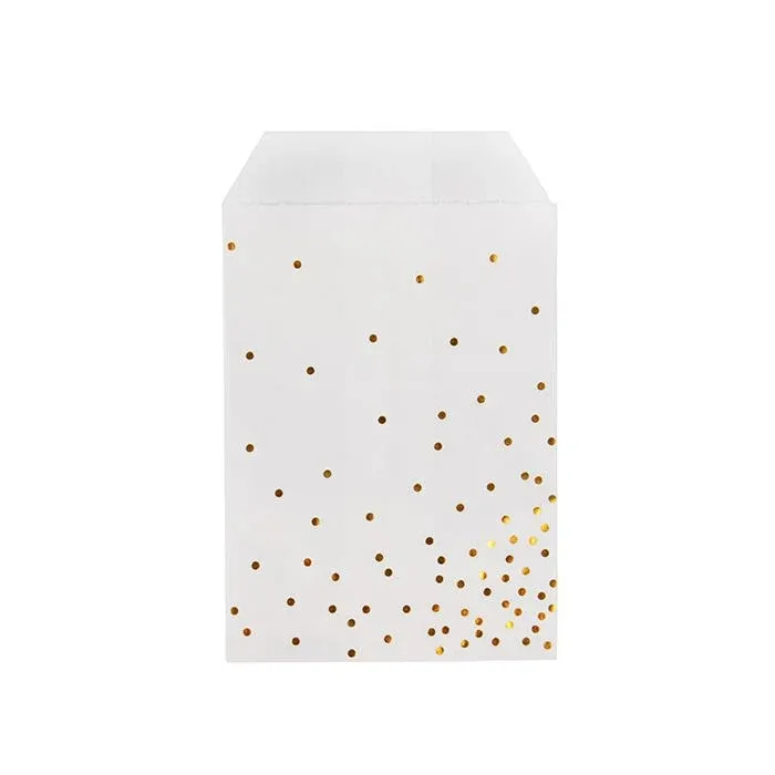 Paper Bags White with Gold Dots 7,6x12,7 cm