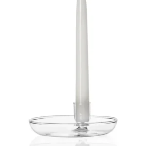Kerzenhalter Kerzenständer mit Schale Design Mist-o oval 11cm Kristallglas Transparent