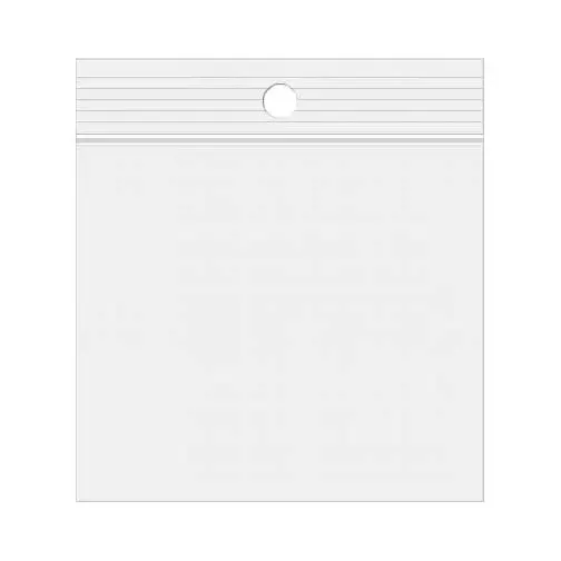 Grip Seal Bags with Hang hole 7.5x7.5cm Crystal Clear PP 75 micron