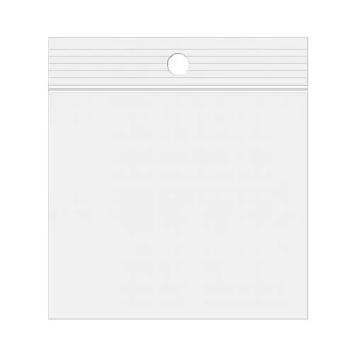 Grip Seal Bags with Hang hole 5x5cm Crystal Clear PP 100 micron