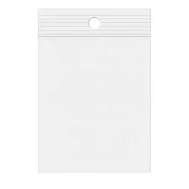 Grip Seal Bags with Hang hole 12.5x12.5cm Crystal Clear PP 75 micron