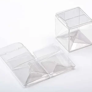 Plastic Gift Boxes 3.8x3.8x3.8cm Crystal Clear with Autolock Bottom