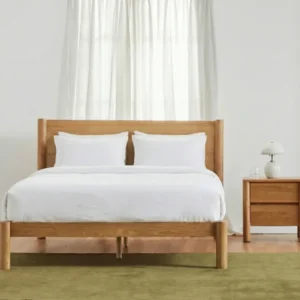 Olivia Bed Frame Column Headboard Solid American Oak