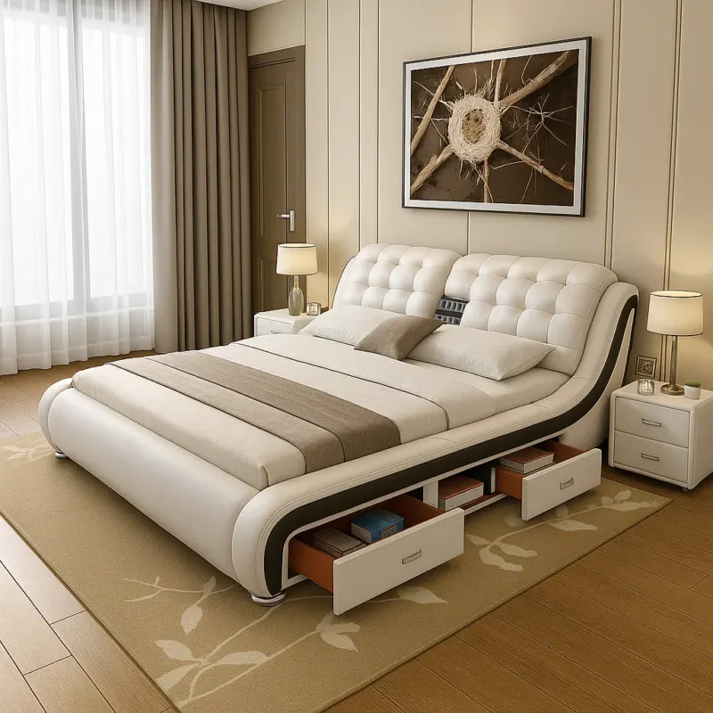 Ultimate Comfort Leather Smart Massager Bed - Image 0