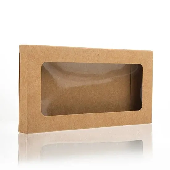 Kraft Gift Boxes with Window 7x1.4x13.8cm