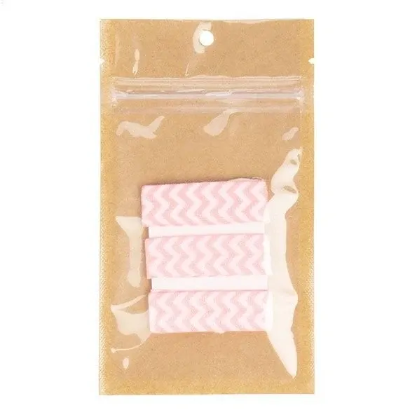 Kraft Barrier Bags with clear front 7.6 x 11.4 cm w/Tear Notches