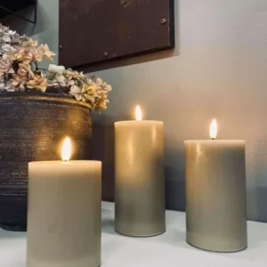 LED Bloklys / Sand – 3 stk. Lys – Inkl. fjernbetjening - VIAMAJA.DK