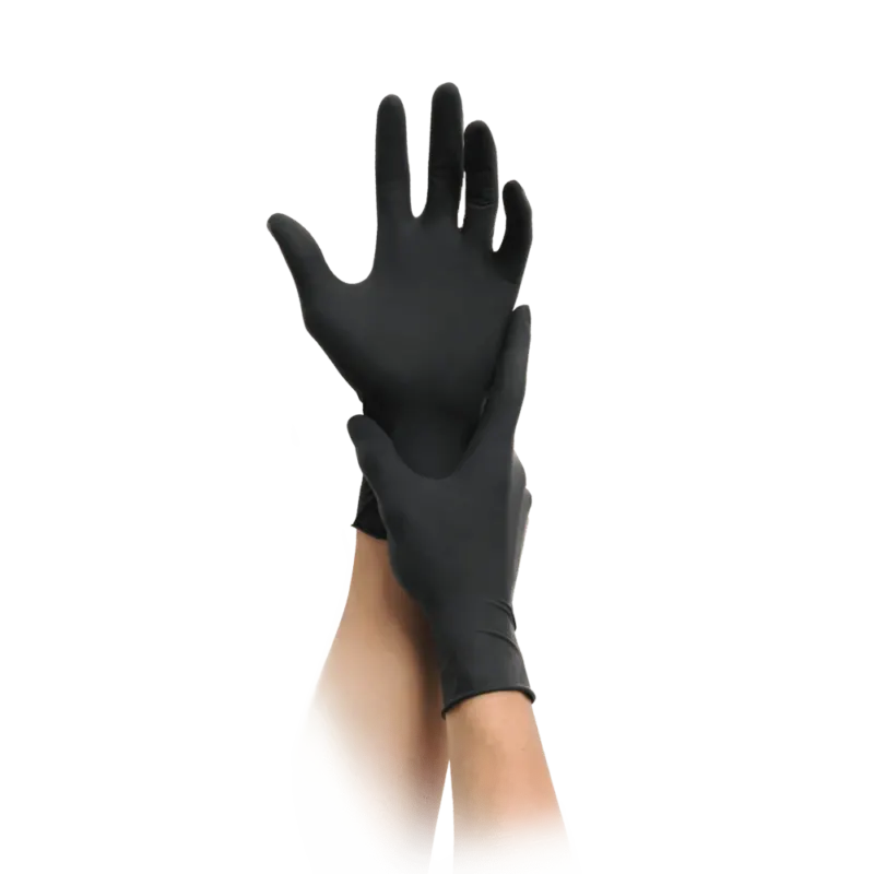 MaiMed nitril black Einmalhandschuhe – Schwarze Nitrilhandschuhe, latexfrei besonders griffsicher