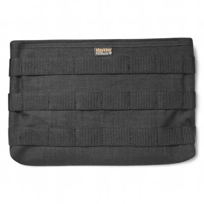 Schwarzes maykker smart bag low-rider frontloader kleines taktisches molle-panel mit drei horizontale webbing-reihen