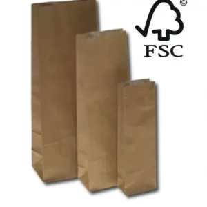Block Bottom Bags Kraft Brown 6x3.3x17cm grease-proof lined 60 + 40 g/m²