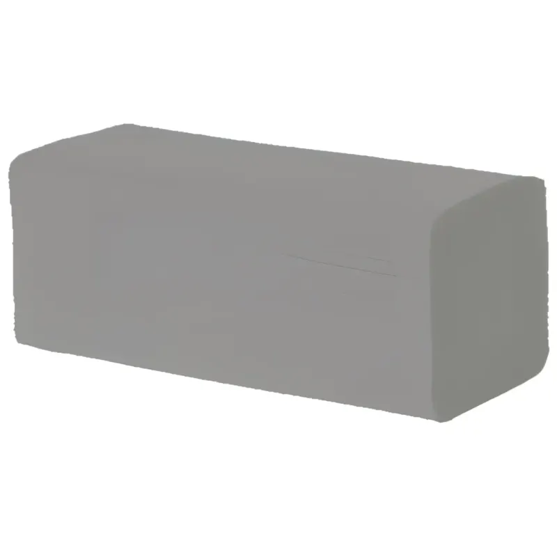 Ein grauer, rechteckiger radiergummi mit abgerundeten kanten und mattem finish für papierhandtücher 1-lagig recycling