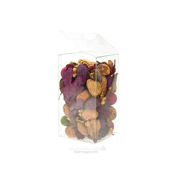 Plastic Gift Boxes 8.9x8.9x16.5cm Crystal Clear with Autolock Bottom