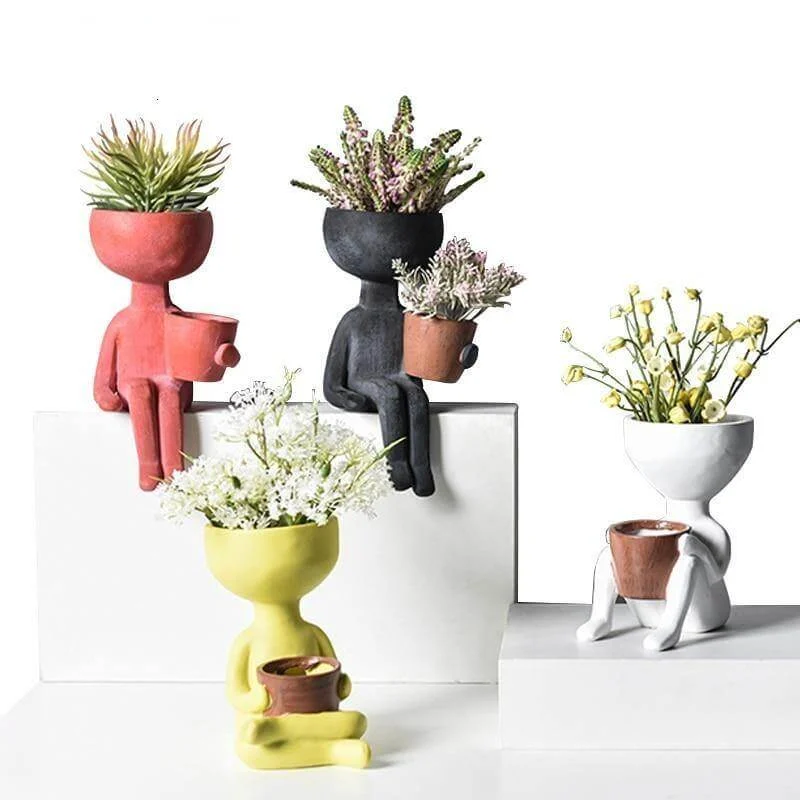 Humanoid Ceramic Flower Cute Vase - Image 0