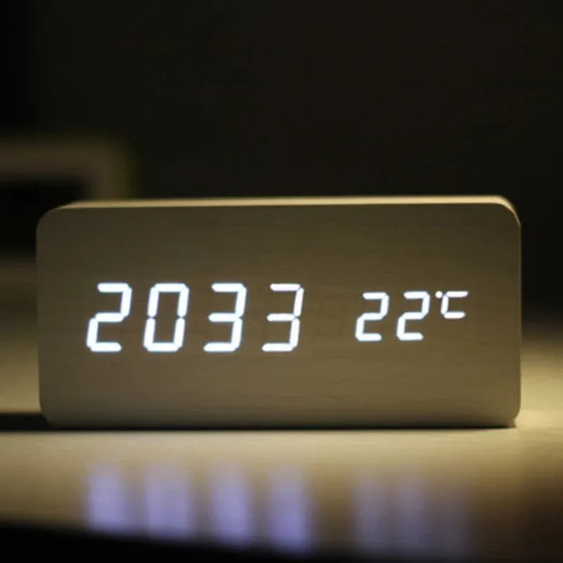 Nordic Digital Led Voice Control Alarm Clock - Image 0