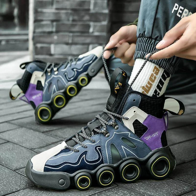 Roller Skate Shape Comfy Men Running Shoes - Image 0