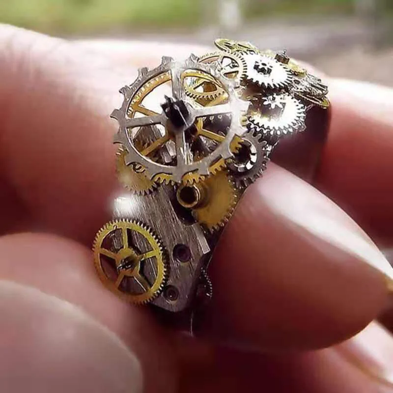 Creative Gold Plated Mechanical Unisex Ring - Image 0