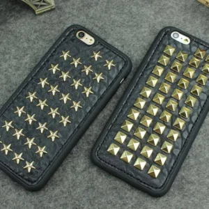 3D Cool Studs Rivet Punk Skull Design Silicone Case For iPhone Models - Image 0