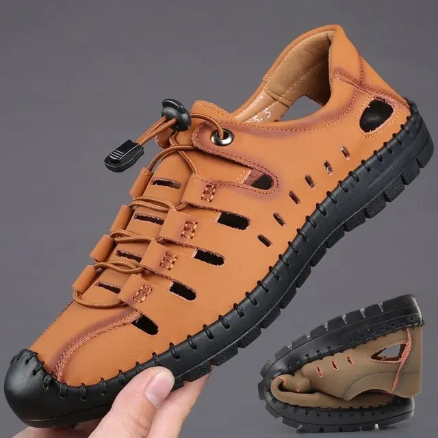 Casual Beach Flexible Leather Sandal - Image 0