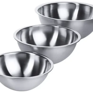 Edelstahl Mixerschüssel Ø 33-50 cm Hochglänzend halbkugelförmig mit flachem Boden - CPGASTRO