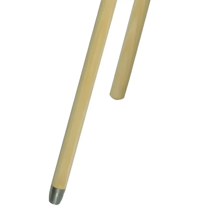 Lightfarbene holzstativbeine mit metallkappen am ende für sorex besenstiel 1400x24mm unlackiert mit gewinde
