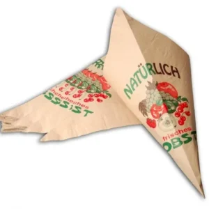 Cone Bags with Fruits print 34cm - 60 grs Quality | Content 1 kg (100 pieces