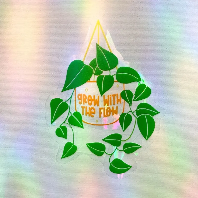 Suncatcher-Aufkleber 'Grow With The Flow'