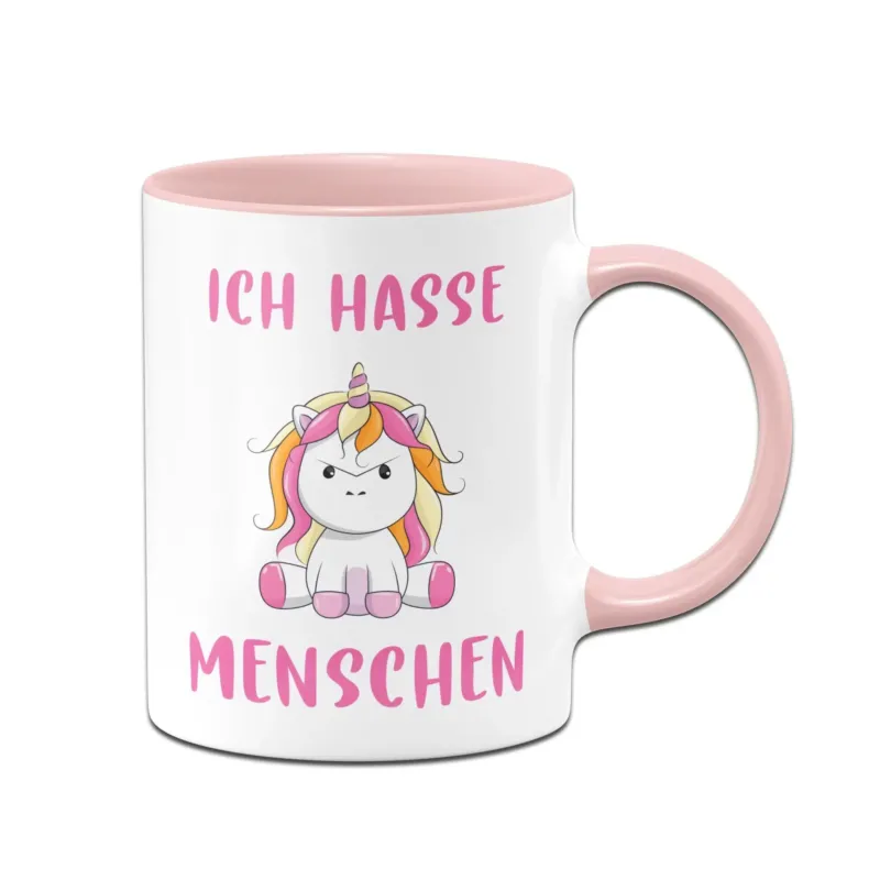 Bild: Tasse - Ich hasse Menschen mit Einhorn - Zornhorn.