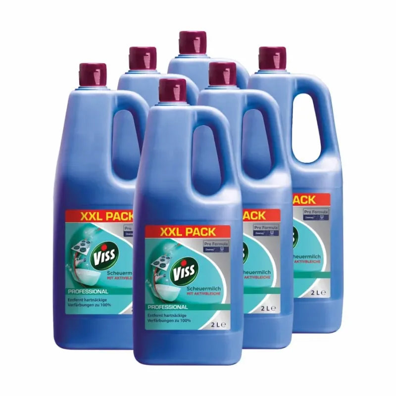 Viss Professional Scheuermilch Reiniger, XXL Aktiv Clor (Karton 6 × 2 L)