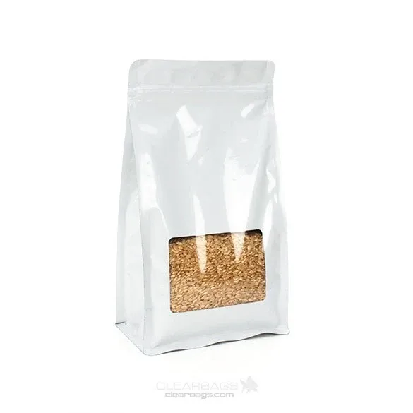 Stand Up Pouches White with Window 12.7x7.6x20.3cm | 113 grams