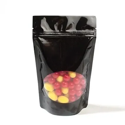 Stand Up Pouches Black with oval Window 21x9x29cm | 510 grams